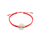 Jade Donut Adjustable Red String Bracelet