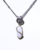 Handmade Australian Solid Coober Pedy Opal Pendant Necklace sterling silver
