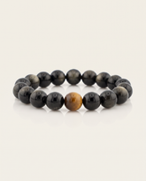 Courage & Protection | Tiger Eye & Obsidian Bracelet