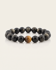 Courage & Protection | Tiger Eye & Obsidian Bracelet