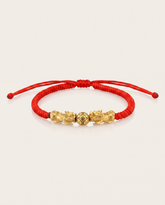 Double Pixiu Dragon Adjustable Red String Bracelet