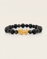 Grounding Charm | Mini Pixiu Dragon Lava Rock Bracelet
