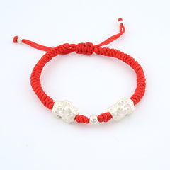Double Baby Pixiu Dragon Adjustable Red String Bracelet