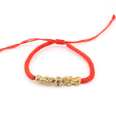Double Pixiu Dragon Adjustable Red String Bracelet