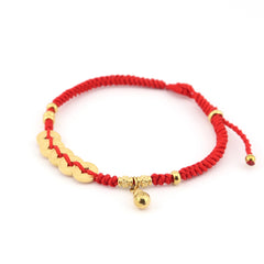 Five Emperors Coin with Hulu Red String Bracelet