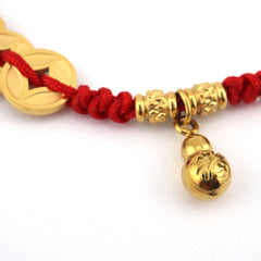 Five Emperors Coin with Hulu Red String Bracelet