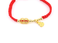 Coins with Hulu Red String Bracelet