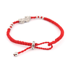 Pixiu Dragon with 6 Beads Red String Bracelet