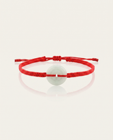 Jade Donut Adjustable Red String Bracelet