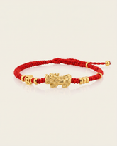 Pixiu Dragon with Lucky Coin Red String Bracelet