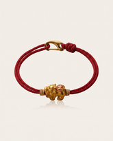 Baby Pixiu Dragon Red String Bracelet with golden buckle