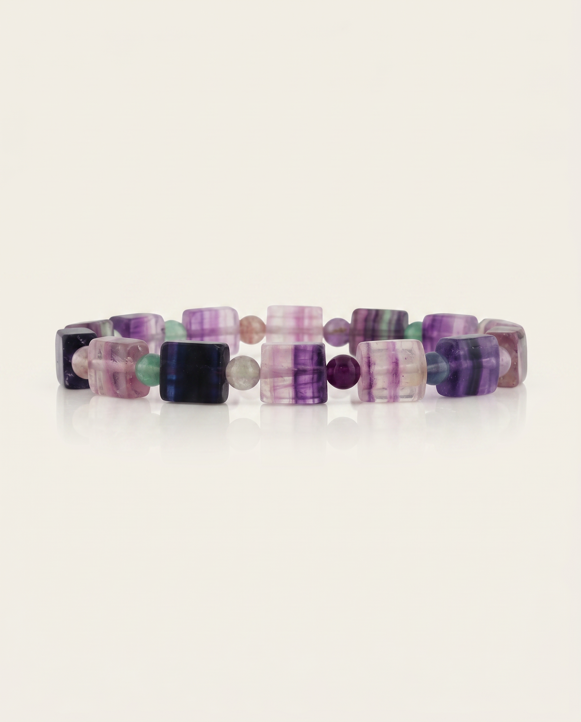 Rainbow Fluorite Cylinder Bracelet