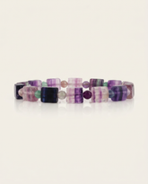 Rainbow Fluorite Cylinder Bracelet