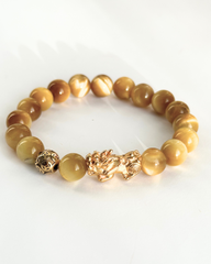 Mini Confidence Charm | Pixiu Dragon Light Tiger Eye Bracelet, alternate view