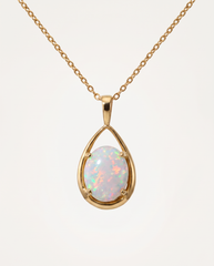 solid australian opal necklace 18k gold