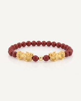 Fortune Charm Mini Pixiu Red Cinnabar Bracelet