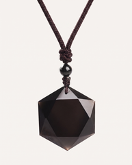 obsidian geometry pendant necklace