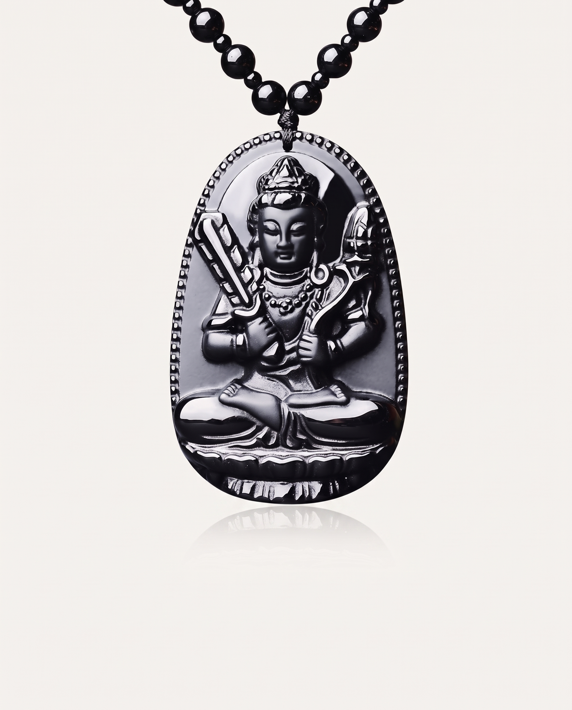 obsidian guardian buddha necklace akasagarbha