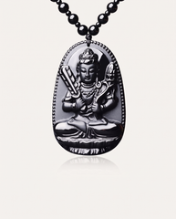 obsidian guardian buddha necklace akasagarbha