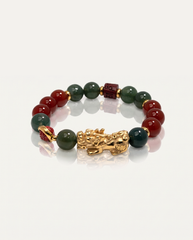 Prosperity Charm | Pixiu Jade & Red Agate Bracelet