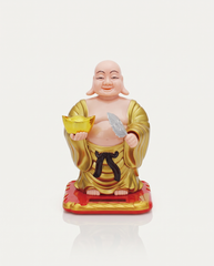 Solar Laughing Buddha medium with gold ingot