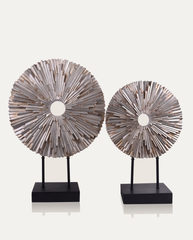 Sunburst Disc Sculpture Pair hero