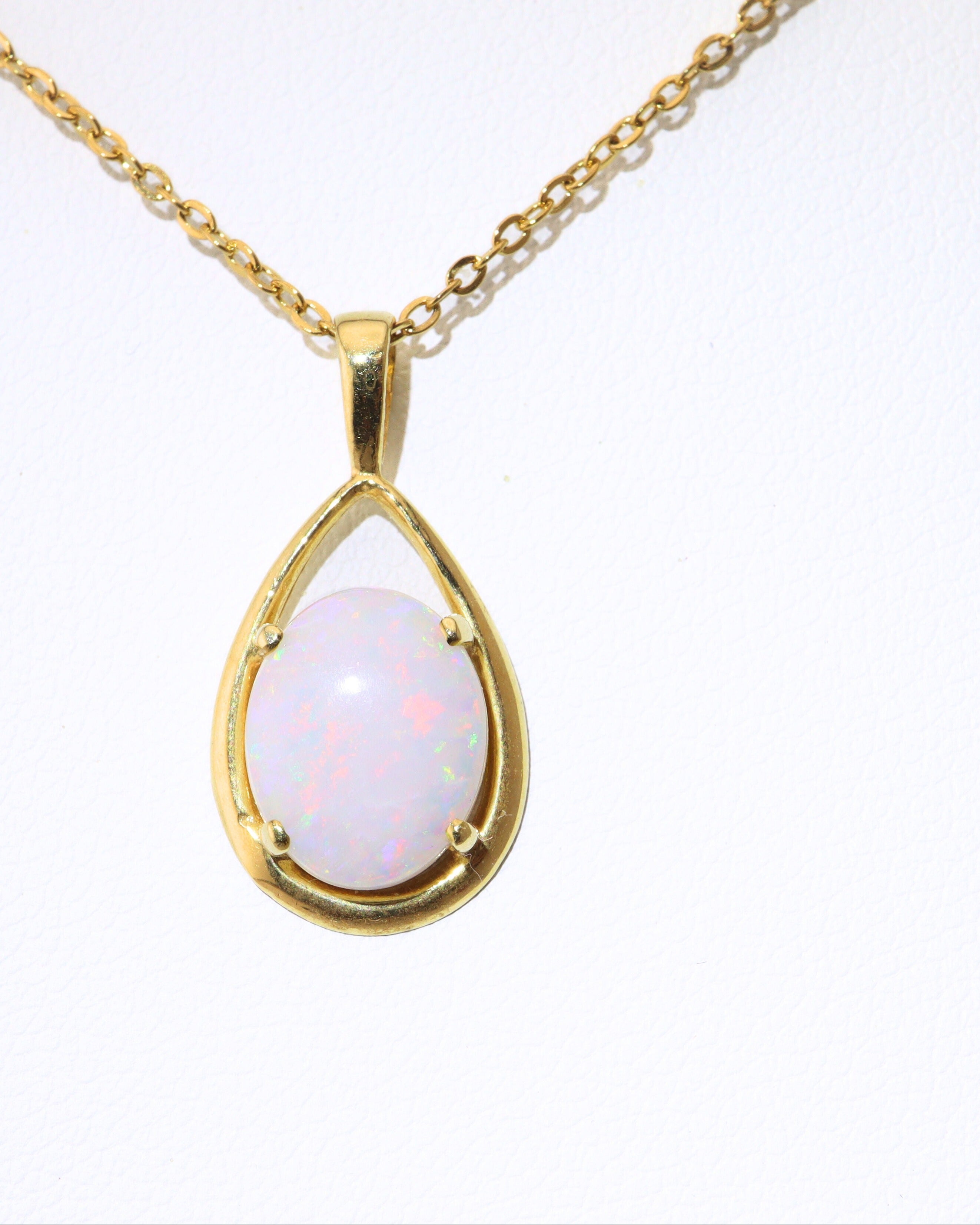 Handmade Australian Solid Coober Pedy Opal Pendant Necklace sterling silver