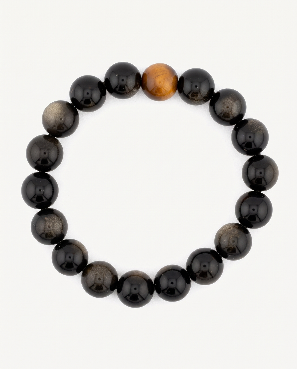 Courage & Protection | Tiger Eye & Obsidian Bracelet, alternate view