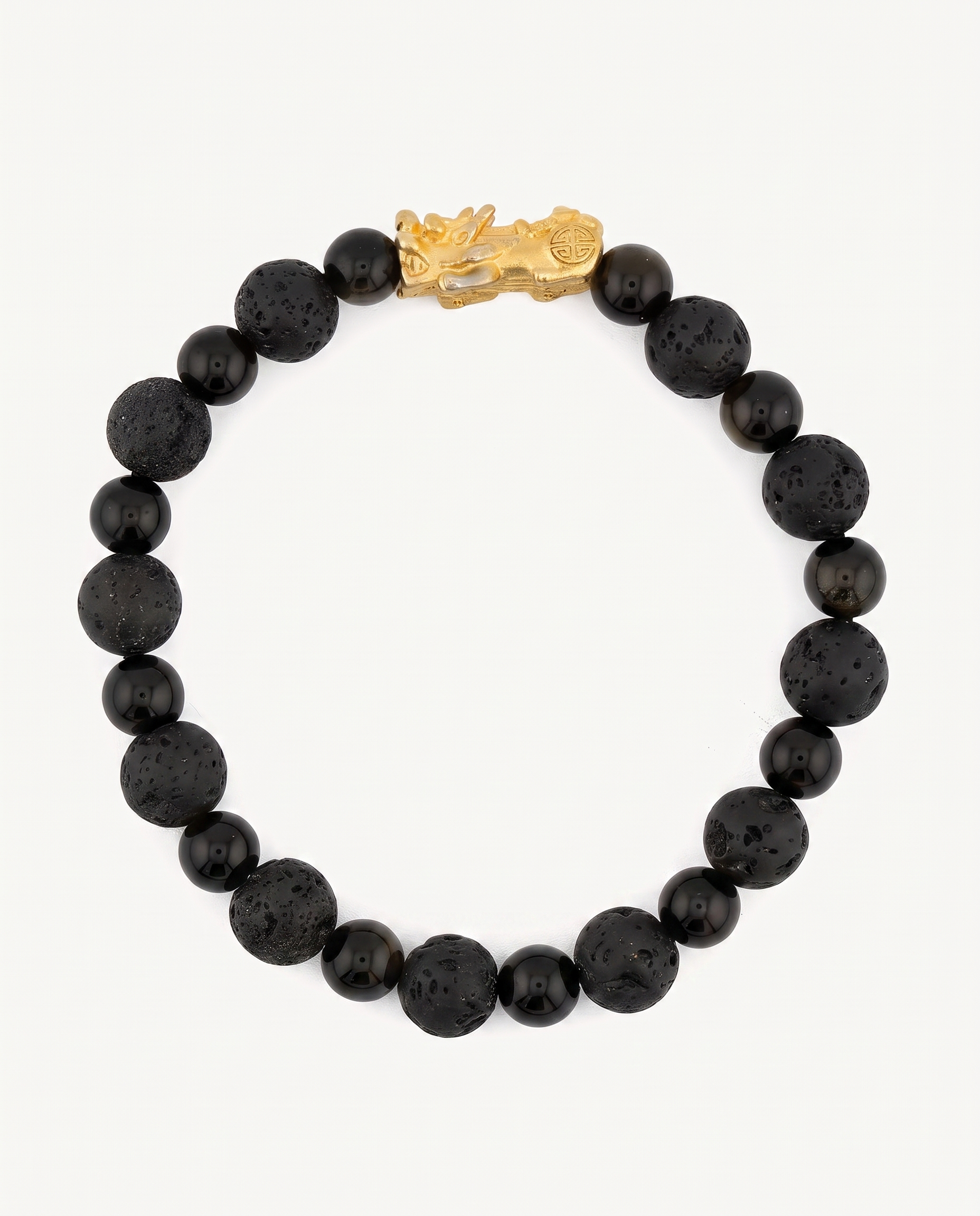Grounding Charm | Mini Pixiu Dragon Lava Rock Bracelet, alternate view
