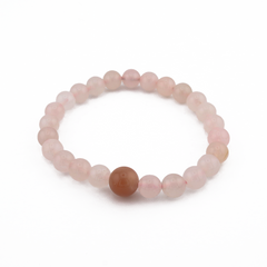 Natural Stone Charm | Rose Quartz Bracelet