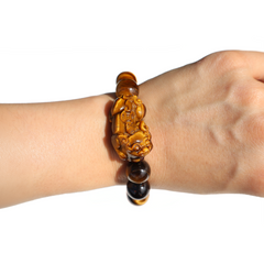Inner Strength | Carved Pixiu Dragon Tiger Eye Bracelet