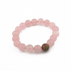 Natural Stone Charm | Rose Quartz Bracelet