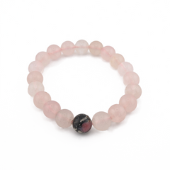 Natural Stone Charm | Rose Quartz Bracelet