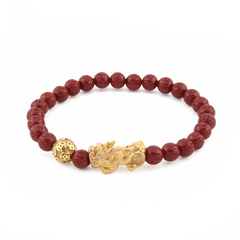 Prosperity Charm | Mini Pixiu Dragon Red Cinnabar Bracelet