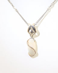 Handmade Australian Solid Coober Pedy Opal Pendant Necklace sterling silver, alternate view
