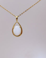 Handmade Australian Solid Coober Pedy Opal Pendant Necklace sterling silver, alternate view