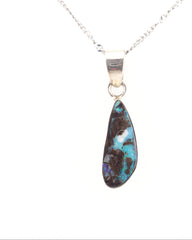 Handmade Australian Boulder Opal Pendant Necklace Sterling Silver Earth Drop