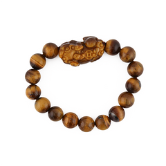 Inner Strength | Carved Pixiu Dragon Tiger Eye Bracelet