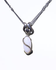 Handmade Australian Solid Coober Pedy Opal Pendant Necklace sterling silver