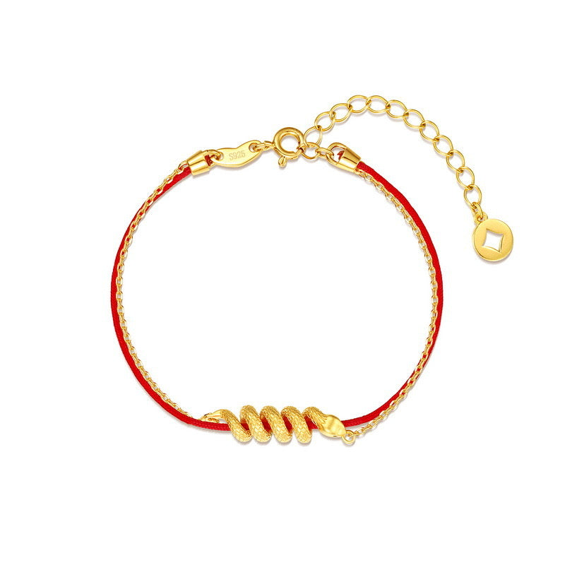 Snake Zodiac Red String Bracelet