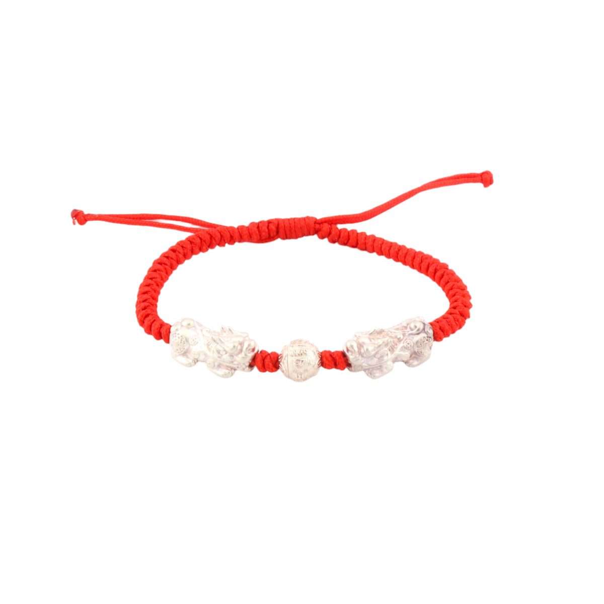 Double Pixiu Dragon Adjustable Red String Bracelet