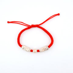 Double Pixiu Dragon Adjustable Red String Bracelet