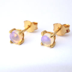 Solid Australian Opal Stud Earing Gold and Silver