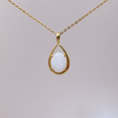 Handmade Australian Solid Coober Pedy Opal Pendant Necklace in 18k Gold