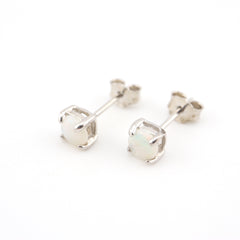 Solid Australian Opal Stud Earing Gold and Silver