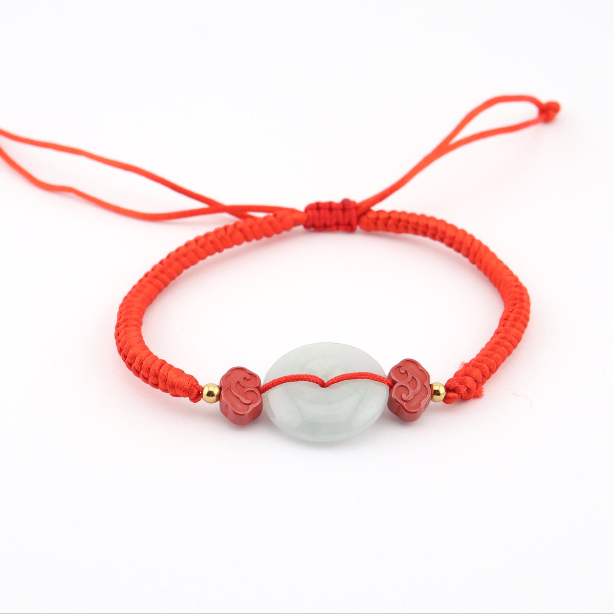 Pixiu Dragon with Cinnabar Auspicious Clouds Red String Bracelet