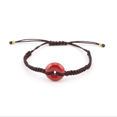 Cinnabar Charm Adjustable Red String Bracelet