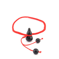 Obsidian Hulu Health Charm Red String Bracelet