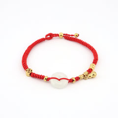 Jade with Hulu Health Charm Red String Bracelet