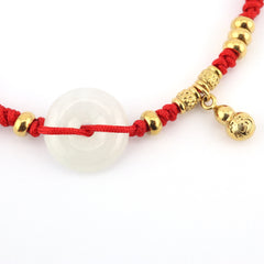 Jade with Hulu Health Charm Red String Bracelet